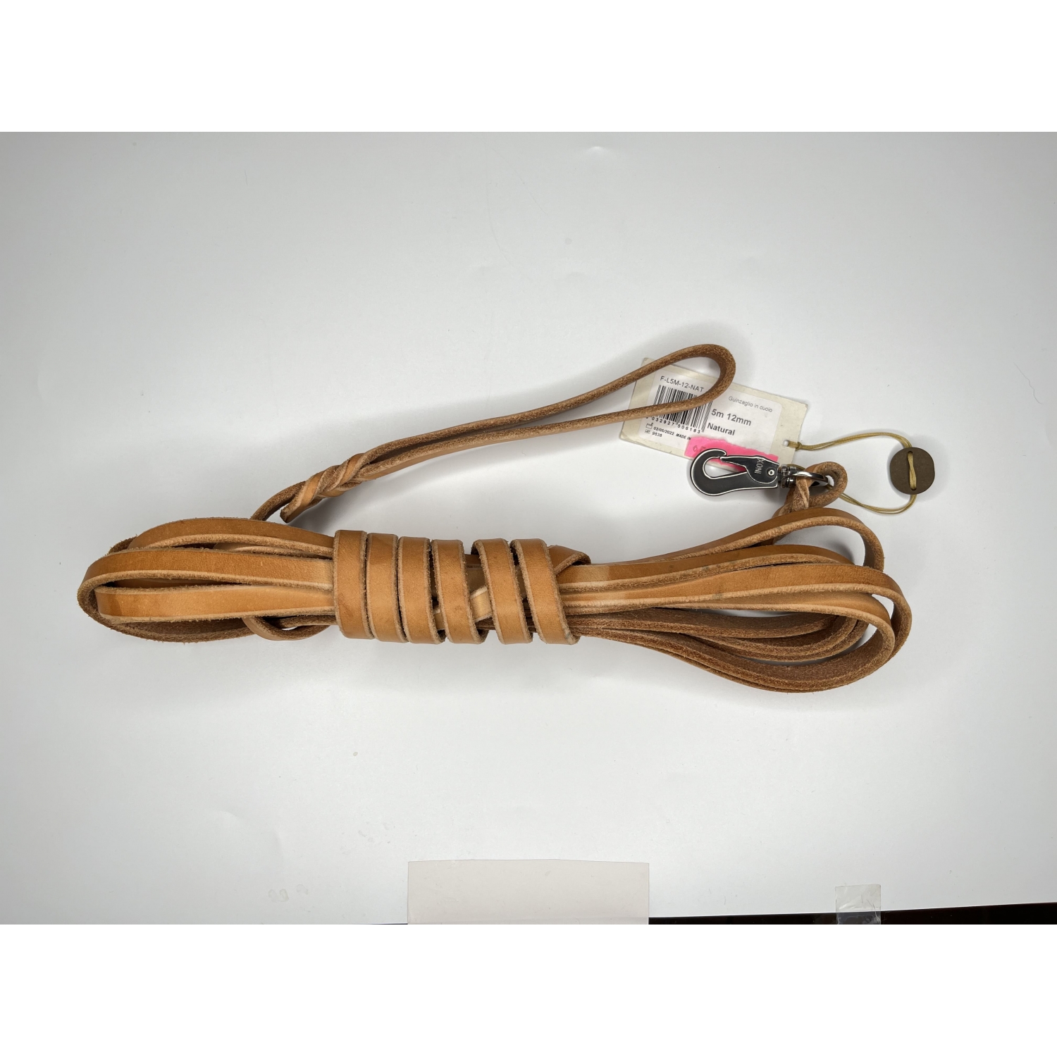 Leather Leash Natural - 5m 12mm - lightly stained leather Leather Leash Natural - 5m 12mm - lightly stained leather